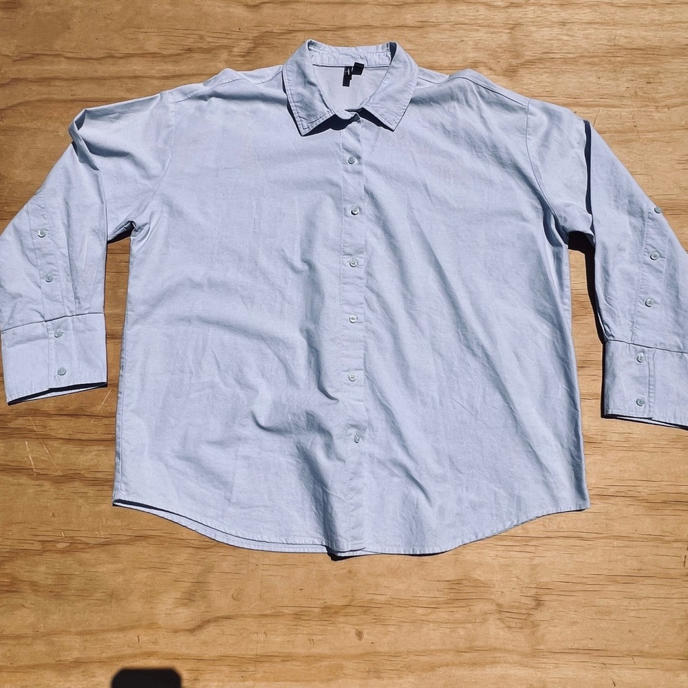 Vero Moda Light Blue Button Down Shirt Long Sleeve Button Detail Womens Large